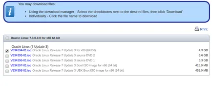 Szerelési Oracle adatbázis 12c Oracle Linux 7 frissítés 3