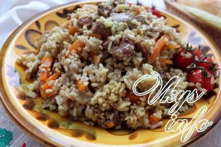 Üzbég pilaf a bárány recept egy fotó