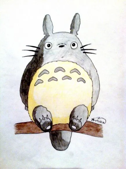 Cum de a desena și picta Totoro creioane etape