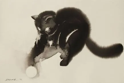15 acuarele delicioase de pisici, care este pe cale să se infiltreze prin hârtie
