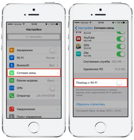 Ce este un „ajutor cu Wi-Fi» în ios 9, și de ce merită să dezactivați