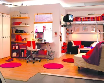 Gyermek tér egy stúdió lakás, luxus és kényelem