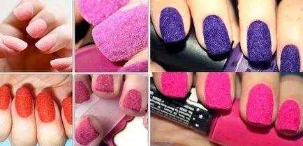 Nail Design „nisip de catifea“ pe unghiile naturale si artificiale