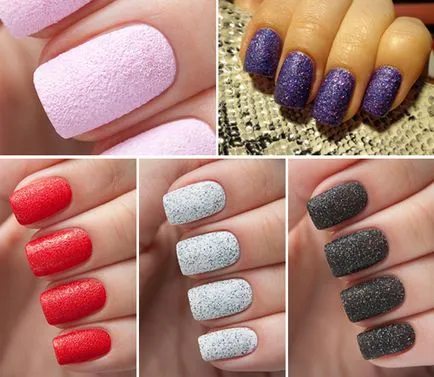 Nail Design „bársonyos homok” természetes és műkörmök