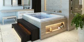 Photo tervezésű luxus fürdőszobával