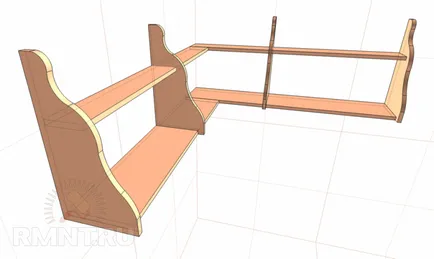 Осъществяване на ъглов рафт в кухнята с ръцете си