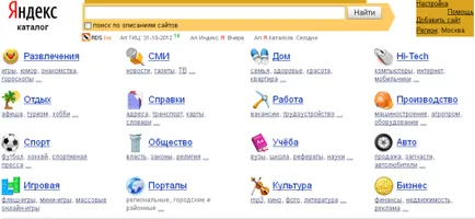 Как да добавите сайт в Yandex каталог и изграждане на частици