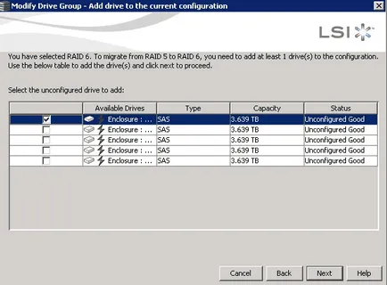 Hogyan adjunk egy meghajtót egy meglévő raid vezérlő LSI, amelyben Windows és Linux szerverek