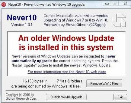 Cum de a opri automat ferestre descărcarea de 10 Windows 7 sau 8, în timpul săptămânii de suport tehnic