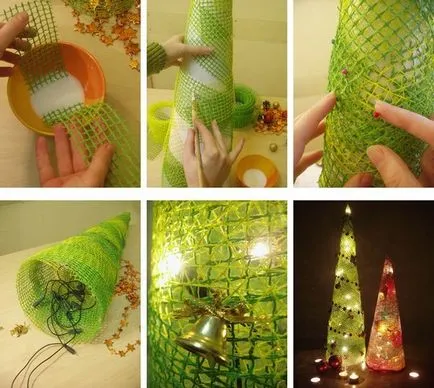 Cum sa faci un con de carton pentru pomul de Crăciun cu schema lui mâini cu fotografii și video