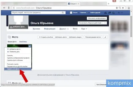 Hogyan lehet törölni egy fotóalbumot a facebook-on és az oktatás