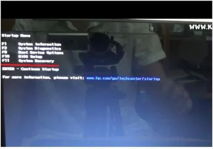 Как да стартирате Windows Възстановяване на операционната система на лаптопа к.с.