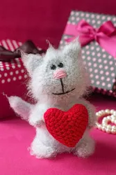Kitty Hello Kitty în rochie inteligente - jucării tricotate - schema de croșetat - proiectul autorului de Natalia