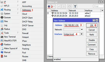 MikroTik - stabilirea porturilor LAN 3-5 și Wi-Fi