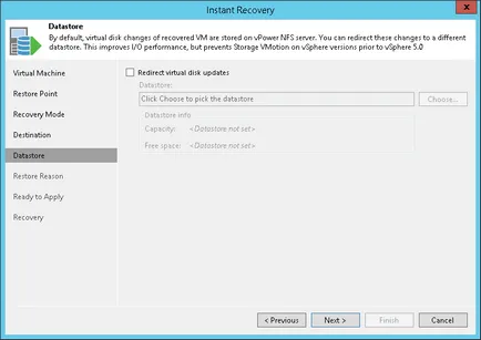 Recuperarea instantanee VM - scenariul de bază pentru VMWare