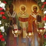 Rugăciunea tropar, condac, mărire, imagini de trei sfânt, Sf. Trehsvyatitelsky templu g