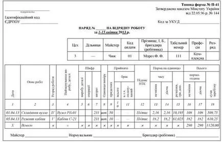 Ruhát egy darab-bér (tipikus formája N-№ № 40 és p-41), a levél a töltés mellett a