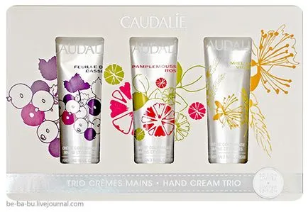 Un set de trei crema de mini mână de la Caudalie - crema de maini trio, editie limitata