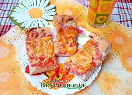 Пица с наденица, сирене и домати дома рецепта - вкусна храна