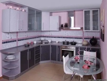 bucatarie roz, design interior, în roz, pereți, set, foto, video, exemple, toate