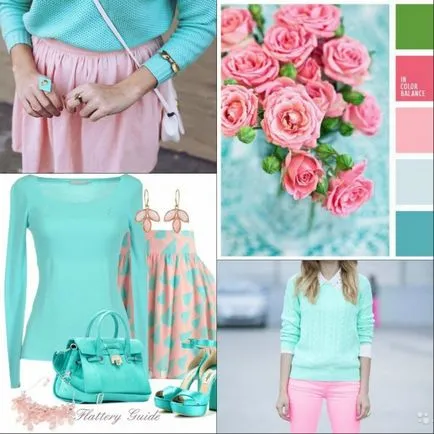 Pink színű ruhák - kombinálva más színek, fotók