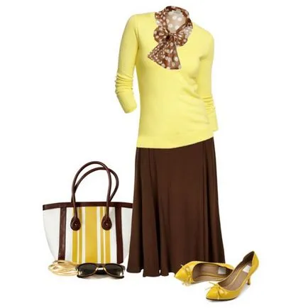 От какво да облека жълтата фланелка - светло изображение на снимка