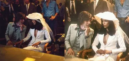 Tuxedo a menyasszony vagy esküvői szomorú Bianca Jagger