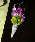 Esküvői menyasszonyi csokor és boutonniere a vőlegény, fehér hölgy