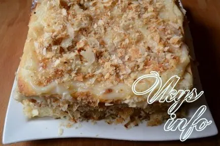 Cake - Napoleon - a kész leveles tészta recept egy fotó