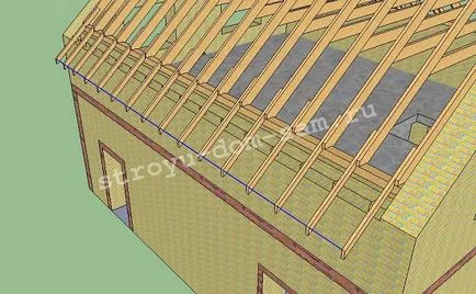 Acoperișurile dispozitiv de fronton cu agățat căpriori, principalele