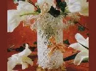 плетене на една кука ажурна ваза за цветя