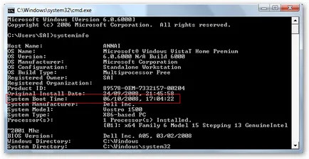 Hogyan találom meg a rendszer üzemidejét a Windows Vista