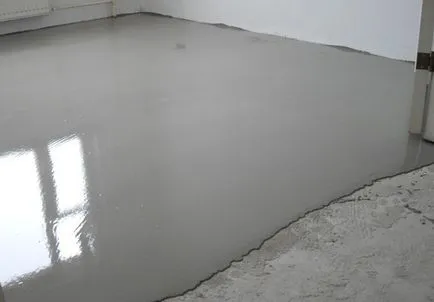 Бетон подове, инсталирането на маяци за смесване и заливане на бетон