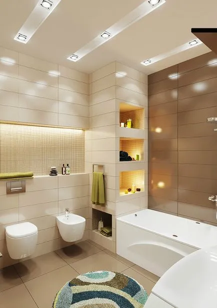 baie bej, combinații de culori de succes în design interior, alegerea de gresie pentru pardoseli și pereți