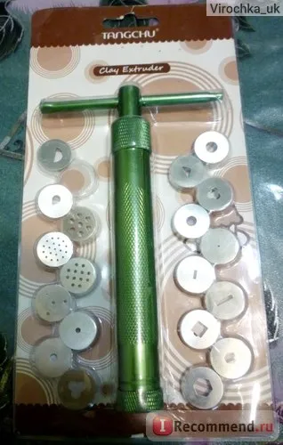 Extruder AliExpress 19discs agyag Fimo extruder kézműves pisztoly torta szobor sugarcraft eszköz zöld -
