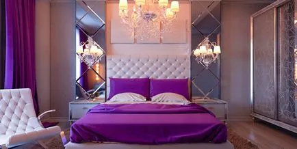 Виолетовият цвят в спалнята