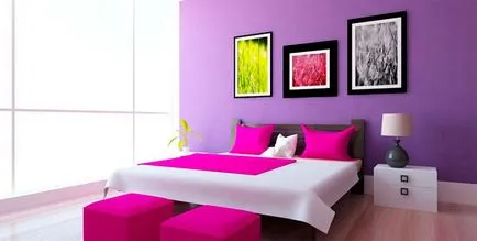 Lila szín a hálószobában