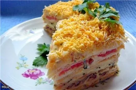 Fantáziák torta „Napoleon” Saláták az ünnepi asztalra