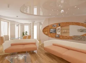 Camera de zi în culori calde - de design interior