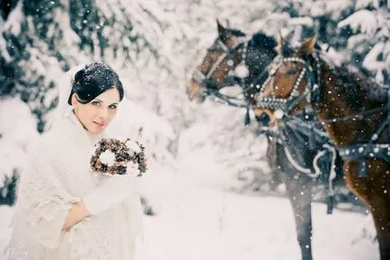 Ötletek és tervezési téli esküvői télen stílusú esküvő