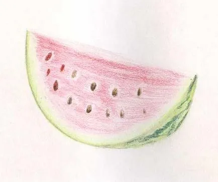 Hogyan kell felhívni a szelet görögdinnye ceruza fokozatosan felhívni görögdinnye szelet színes ceruzák