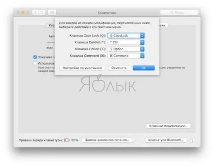 Cum se schimba ctrl locuri cheie, cmd, CapsLock și opțiunea de a MacOS, știri iPhone, iPad și Mac