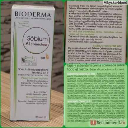 Bioderma Sebium ai Corector 2 in 1 - „crema pentru piele problemă și tonalnik într-un tub, și chiar