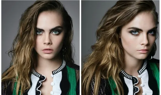 Smink Cara Delevingne, 2 világos képet topmodell