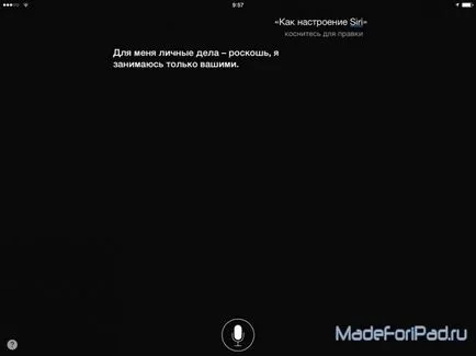 Moresiri на IPAD - руски за Siri IOS 8