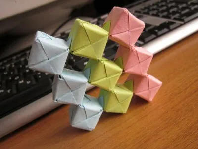 Origami diagram egy mozgó kocka Sonobe hogyan