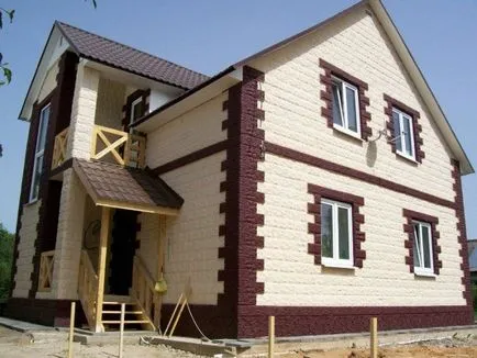 Довършителни фасада на къщата от газобетон и силикатни блокове, боя и проветриво система
