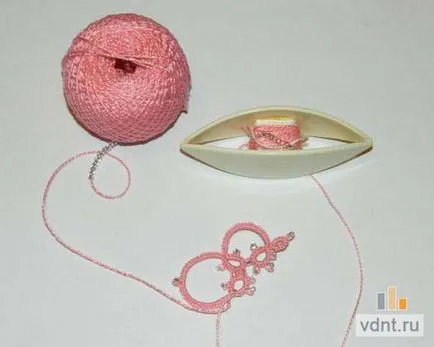 Уийвинг обеци в Tatting изкуство с мъниста vdnt