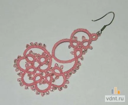 Уийвинг обеци в Tatting изкуство с мъниста vdnt