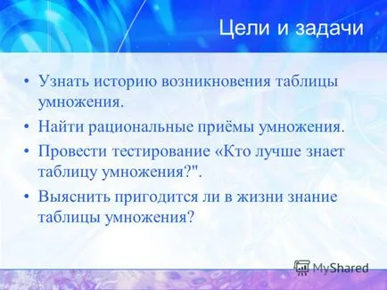 Prezentarea pe masa de multiplicare - demn de respect pregătit vargasova elev clasa 5b